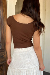 Basic Lettuce Leaf Ribbed Top